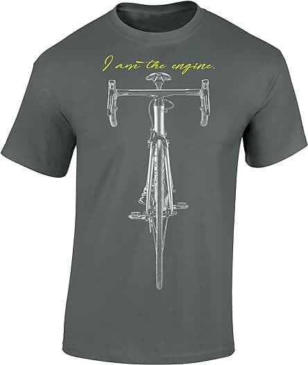 Camiseta de Bicileta: I Am The Engine - Regalo Ciclistas - Bici - BTT - MTB - BMX - Mountain-Bike - Regalos Deporte - Camisetas Divertida-s - Ciclista - Retro - Fixie Shirt