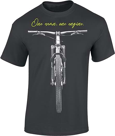 Camiseta de Bicileta: One Man One Engine - Regalo Ciclistas - Bici - BTT - MTB - BMX - Mountain-Bike - Downhill - Regalos Deporte - Divertida-s - Ciclista - Retro - Fixie Shirt - Outdoor