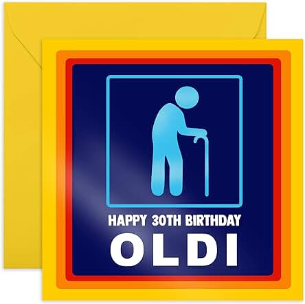Central 23,Tarjeta Divertida de 30 Cumpleaños para Hombres,'Happy 30th Birthday Oldi',Divertido Regalo para sus Trigésimos,Para su Marido Novio,Edad 30,Treinta,Viene con Divertidas Pegatinas