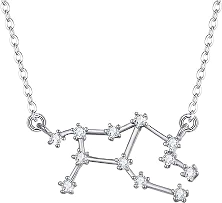 Clearine Collares de Mujer Serie de Constelación con Colgante Plata 925 Zirconia Cúbica Horóscopo Exclusivo para Regalo Boda Novia
