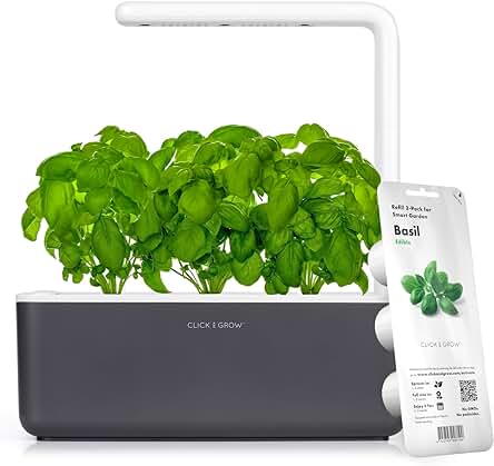 Click & Grow Smart Garden 3 – Jardinera de Interior 30 x 10 x 28 cm Gris Antracita