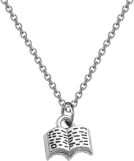 Collar con Colgante de Libro para Amantes del Libro, de Lectura, de Joyería, de Regalo, de Lectura, para Amantes de la Lectura, Regalo de Bibliotecario, Regalo de Librería Collar con Colgante de Libro para Amantes del Libro, de Lectura, de Joyería, de Regalo, de Lectura, para Amantes de la Lectura, Regalo de Bibliotecario, Regalo de Librería