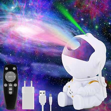 Comius Sharp Astronaut Galaxy Projector, Starry Night Light, Proyector Galaxy Con Adaptateur Secteur y Télécommande con Piles AAA, Proyector Galaxia los Regalos Para Niños y Adultos Comius Sharp Astronaut Galaxy Projector, Starry Night Light, Proyector Galaxy Con Adaptateur Secteur y Télécommande con Piles AAA, Proyector Galaxia los Regalos Para Niños y Adultos