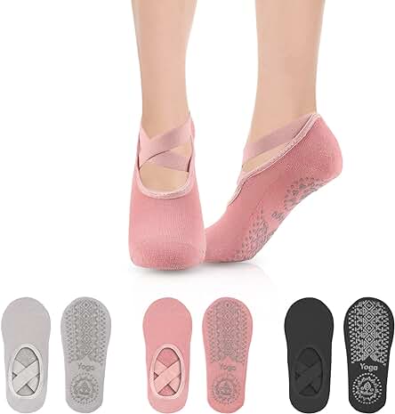 Comius Sharp Calcetines de Yoga para Mujer, 3 Piezas Calcetines Antideslizantes para Mujer, Calcetines De Yoga Para Mujer, Pilates Calcetines De Yoga, Calcetines para Yoga y Pilates Mujer Comius Sharp Calcetines de Yoga para Mujer, 3 Piezas Calcetines Antideslizantes para Mujer, Calcetines De Yoga Para Mujer, Pilates Calcetines De Yoga, Calcetines para Yoga y Pilates Mujer