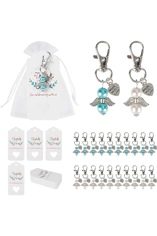 Comius Sharp Comius Sharp Llavero Ángel De La Guarda 48 PCS Angel Llaveros, Llavero Del ángel Guardián, Para Boda Baby Shower Fiesta