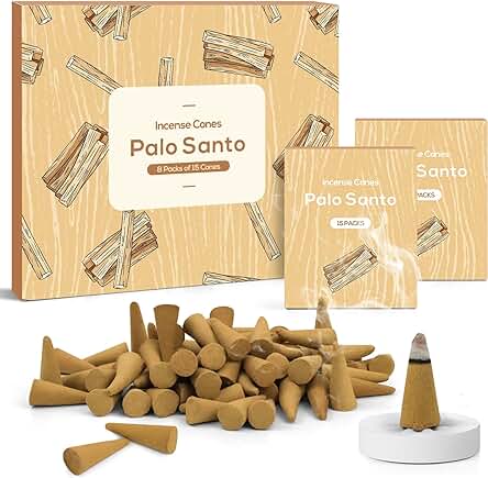 Conos de Incienso 120 pcs, Perfumados Natural di Palo Santo, Regalo de Incienso de Conos, para Meditación de Yoga Conos de Incienso 120 pcs, Perfumados Natural di Palo Santo, Regalo de Incienso de Conos, para Meditación de Yoga