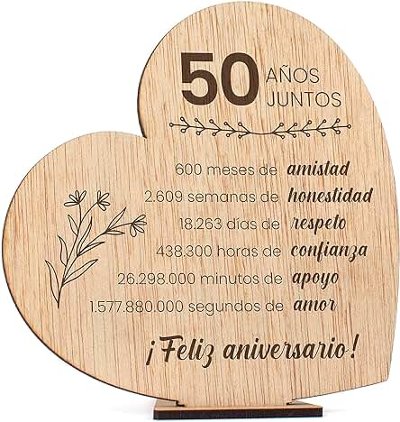 CONTRAXT Ideas Regalos Originales para Bodas de oro 50 Años Casados. Tarjeta de Felicitacion para Novios para Madre o Padre