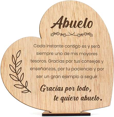 CONTRAXT Tarjeta Abuelo en Madera. Regalos para Abuelos Especiales y Originales Detalles Felicitacion Postales Abuelo Español Especial Feliz dia del Abuelo Wonderful (Abuelo)