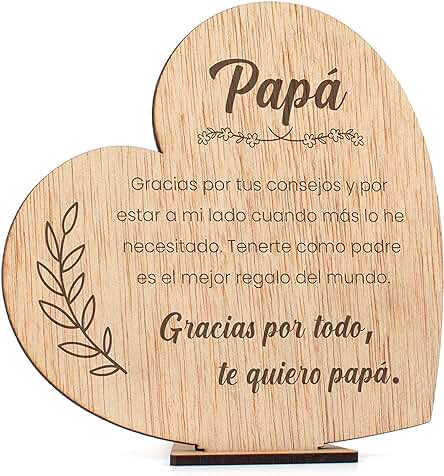 CONTRAXT Tarjeta Feliz Día del Padre. Regalos Especiales de Cumpleaños, Detalles de Felicitacion, Postales de Madera en Español, Wonderful