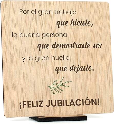 CONTRAXT Tarjeta Regalo Original Feliz Jubilacion en Madera. Tarjeta Jubilacion Grande Dedicatorias para Compañeros Trabajo Jefes Amigos Profesores Maestras Jubilados Hombre Mujer (Jubilacion)