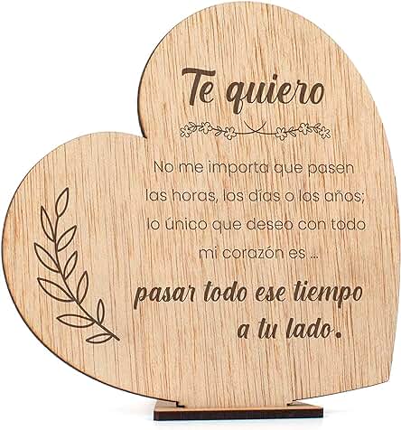 CONTRAXT CONTRAXT Tarjetas Felicitacion San Valentin Madera. Regalos Aniversario Pareja Cartas amor para mi Novio Novia Tortolitos Postal Hombre Mujer (Parejas)