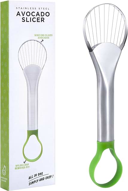 Cortador de Aguacate 2 en 1 Pelador de Aguacate Acero Inoxidable Rebanadora de Aguacate para Herramientas de Cocina para Pelar Frutas