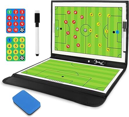 CS COSDDI Pizarra Táctica Tablero de Entrenamiento Entrenador Magnéticas de Fútbol Portátil con Imanes