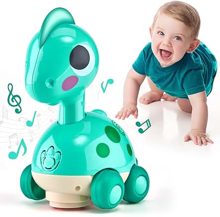 CubicFun Dinosaurio Interactivo Juguetes Niños 1 Año, Musical Juguetes Bebes 6-12 Meses Touch & Go Dino con Luces y Sonidos, Regalos Originales para Bebes Niños 1 2 Años