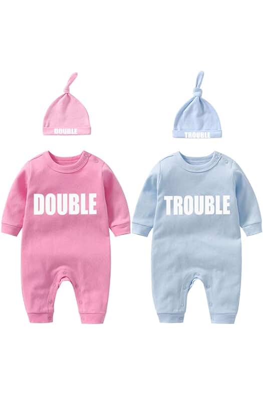 Culbutomind Ropa Bebé Gemelo Double Trouble Bebé Niños Recien Divertido Pijama Para Bebé 2 Piezas Mono Para Niños