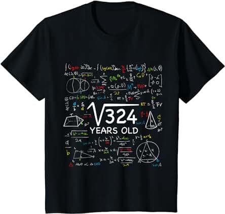 18 Años Cumpleaños Raíz Cuadrada 324 Regalo Camiseta