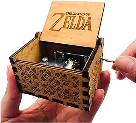 Cuzit The Legend of Zelda Movie Theme Antique Carved Music Box Hand Crank Wooden Musical Box Toy