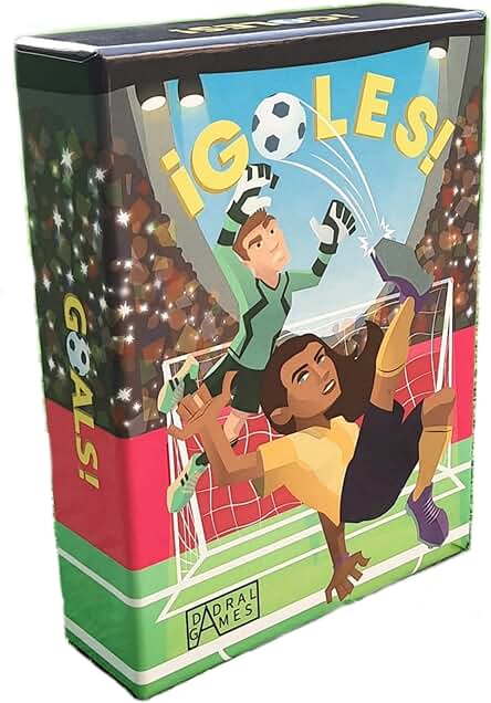 Dadral Games - Juego de Cartas de Fútbol ¡GOLES! | para Toda la Familia |Adultos y Niños a Partir de 6 Años | De 2 a 6 Jugadores| Multilingüe, Multicolor, Cartón