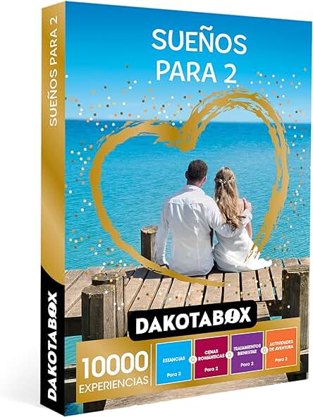 DAKOTABOX - Caja Regalo Hombre Mujer Pareja idea de Regalo - Sueños para 2 - 10000 Experiencias como Estancias Rurales, Tratamientos, Cenas y Actividades de Aventura