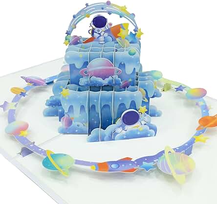 DAZAKA Tarjeta Cumpleaños Pop-Up - Tarjeta Felicitacion Cumpleaños con Astronauta 3D,Tarjeta de Regalo Emergente con Sobre, Felicitación Graduación, Regalo Cumpleaños para Familiar/Amigo/Niño DAZAKA Tarjeta Cumpleaños Pop-Up - Tarjeta Felicitacion Cumpleaños con Astronauta 3D,Tarjeta de Regalo Emergente con Sobre, Felicitación Graduación, Regalo Cumpleaños para Familiar/Amigo/Niño