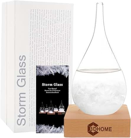 Decoración de Oficina de Vidrio de Tormenta, Estación Meteorológica Decorativa de Botella, bola de Nieve de Cristal de Navidad, Regalos de Deseos de Cumpleaños y Navidad Decoración de Oficina de Vidrio de Tormenta, Estación Meteorológica Decorativa de Botella, bola de Nieve de Cristal de Navidad, Regalos de Deseos de Cumpleaños y Navidad