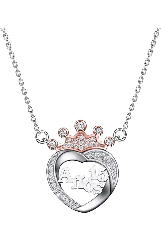 Desconocido Regalo de 15 Cumpleaños para Niña, Corona Dulce de 15 Años, Collar de Quinceañera, Joyería de Membrillo para Niñas, Joyería Dulce de 15 Cumpleaños, Regalo de Quinceañera