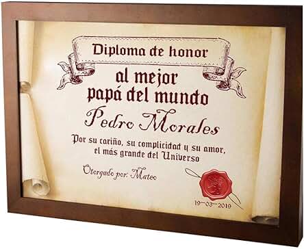 Diploma Pergamino Personalizado con Marco para Quien tú Quieras (Diploma Pergamino al Mejor Papá) Diploma Pergamino Personalizado con Marco para Quien tú Quieras (Diploma Pergamino al Mejor Papá)