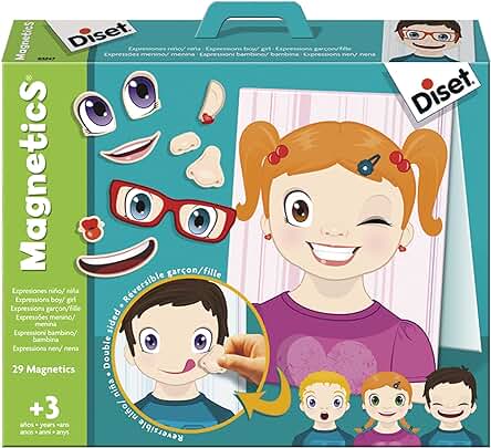 Diset - Magnetics Expresiones, Juego Educativo con Piezas Magneticas para Niños a Partir de 3 Años