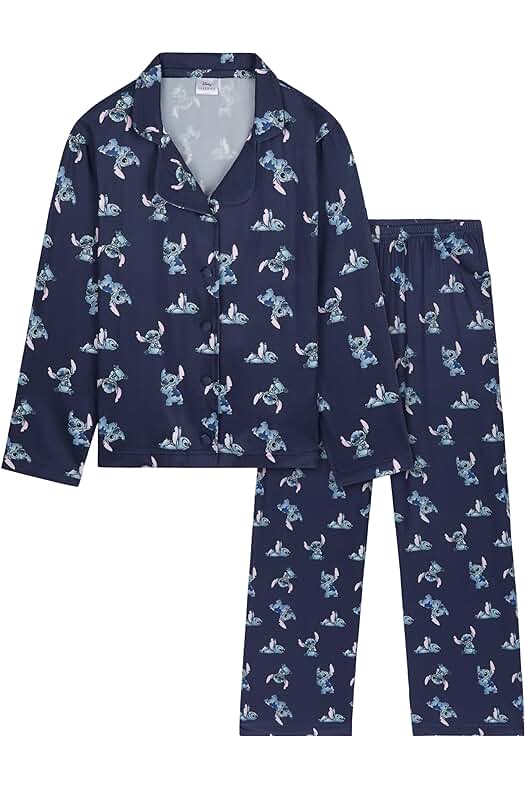 Disney Stitch Pijama Niña - Conjunto de 2 Piezas para Niñas 7-14 Años, Lilo y Stitch Regalos Niña Navidad