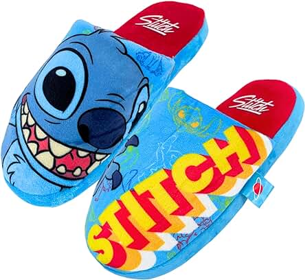 Disney Stitch Zapatillas de Estar por Casa, Pantuflas Suaves, Zapatillas con Suela Antideslizante, Regalo para Niñas y Adolescentes