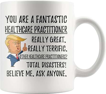 Divertida taza de Café Fantástica para Profesionales de la Salud, Regalos de Graduación de Trump, Regalos de Graduación de Navidad para Profesionales de la Salud