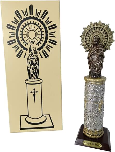 DONREGALOWEB Figura Resina Virgen del Pilar de 20 cm con Caja de Regalo