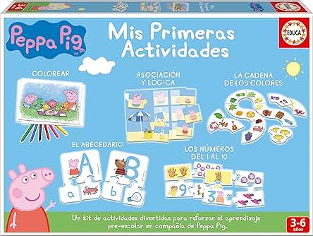 Educa - Juego Educativo para Bebés a Partir de 3 Años | Mis Primeras Actividades Peppa Pig. Los Niños Aprenderán a Colorear, el Abecedario, los Números y los Colores (17249)