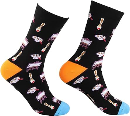 ENSIANTH Calcetines de Pintura para Artistas, Pintores, Regalo de Arte, Profesor, Estudiante, Regalo para Amantes de la Pintura Artística, Calcetines de Paleta de Artistas, 2 Pares