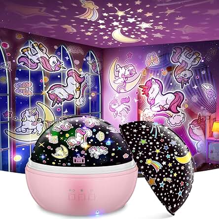 EUCOCO Dinosaurio/Unicornio Proyector Estrellas Luz de Noche Bebé - Rotación de 360°/USB o De Pilas - Unicornio Regalos para Niños EUCOCO Dinosaurio/Unicornio Proyector Estrellas Luz de Noche Bebé - Rotación de 360°/USB o De Pilas - Unicornio Regalos para Niños