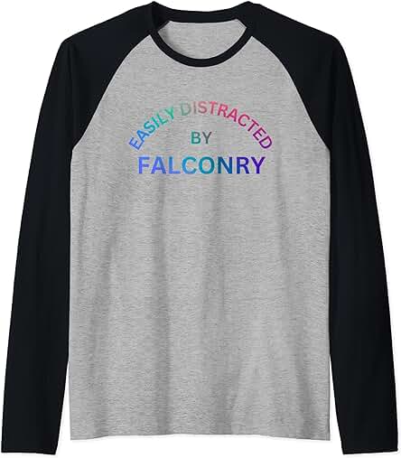 Fácilmente Distraído por Cetrería, Pasatiempos Divertidos Camiseta Manga Raglan