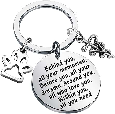 FEELMEM Futuro Veterinario Llavero Estudiante Veterinario Regalo Detrás de ti Todos los Recuerdos Antes de ti Todos tus Sueños Llavero Veterinario Tech Joyería Veterinaria Escuela Regalo de Graduación FEELMEM Futuro Veterinario Llavero Estudiante Veterinario Regalo Detrás de ti Todos los Recuerdos Antes de ti Todos tus Sueños Llavero Veterinario Tech Joyería Veterinaria Escuela Regalo de Graduación