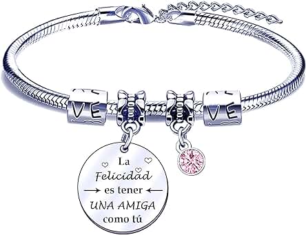 FGHJK Pulsera Amiga Regalo de Amiga La Felicidad es Tener una Amiga como tú Regalo Amiga Cumpleaños Navidad Regalo de Graduación Regalos Originales para Amiga Regalos para Amigas