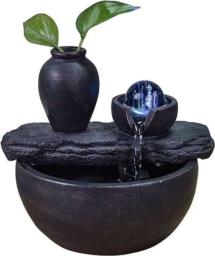 Fuente de Mesa con Florero Soli Flor Planten Fuente de Mesa, luz LED Colorida, Decoración de Hogar Auténtica, Idea de Regalo para Mujer y Hombre, 19 x 21 x 17 cm – Sílice Zen'Light Fuente de Mesa con Florero Soli Flor Planten Fuente de Mesa, luz LED Colorida, Decoración de Hogar Auténtica, Idea de Regalo para Mujer y Hombre, 19 x 21 x 17 cm – Sílice Zen'Light