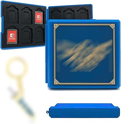 Funda de Almacenamiento de Juegos para Nintendo Switch, Estuche Portátil y Rígido, Caja de Almacenamiento para Juegos con 12 Ranuras para Tarjetas, con Espada Llavero de Regalo