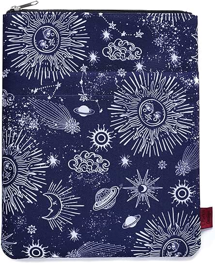 Funda de Libro del Zodiaco Sol y Luna, Fundas de Libro para tapa Blanda, Fundas de Libro con Cremallera, 11 x 8.5 Pulgadas, Regalos de Astrología