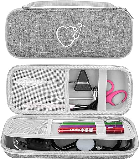 Funda Estuche para Estetoscopio 3M Littmann Classic III Fonendoscopio/Lightweight II S.E/Cardiology IV Fonendoscopio Diagnóstico Caja Cubrir(Gray)