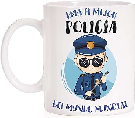 FUNNY CUP Taza Al Mejor Policia del Mundo Mundial. Taza Divertida de Regalo (Policia (Hombre)) FUNNY CUP Taza Al Mejor Policia del Mundo Mundial. Taza Divertida de Regalo (Policia (Hombre))
