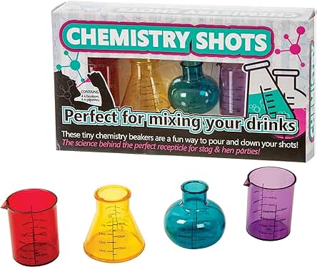 Funtime Gifts - Vasos de Plástico para Chupitos de Química, Multicolor, 6,2 x 25 x 14 cm