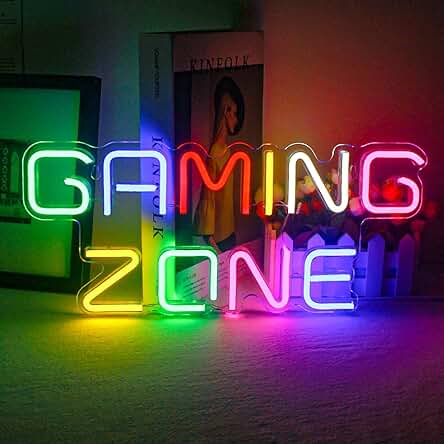 Gaming Zone Letreros de Neón Juegos LED de Colores Paredes de Neón Decorados con Letras Letreros de Neón Salas de Juegos, áreas de Juego, Agujeros para Hombres, Regalos para Jugadores, Niños, Hombres