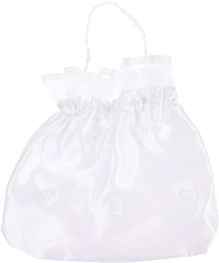 Gatuida Bolsa de Dinero, para Novia, Boda, Satén, Color Blanco, para dama de Honor, con Perlas, para Danza de Danza, Bolso de Novia, Regalo de boda