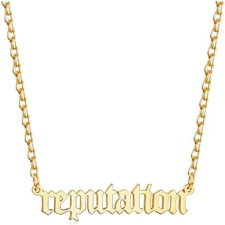 GAUEIOUR TS Swiftie - Collar de oro de Acero Inoxidable con Colgante de Letra de álbum Simple y Moderno, Exquisito Collar de Joyería Temática Musical, Regalo de Joyería para Fanáticos (dorado), Zinc