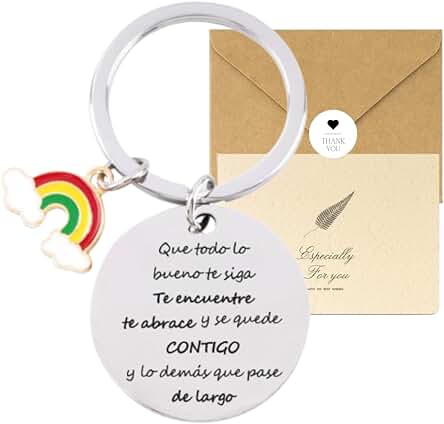 Genérico 1 Llavero Original e Inspirador, Tarjeta de Felicitación y Sobre. Regalos para Mujer, Hombre o Amigas. Regalo para Cumpleaños, Fechas Especiales. Llavero con Mensaje Motivacional.