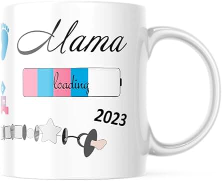 Geschenke-fabrik.de - Taza con Mensaje - Mama Loading 2023 - Regalos para Futuras Madres / Regalo para Embarazadas - Embarazo - Baby Loading - Taza Mamá 2023 Regalo