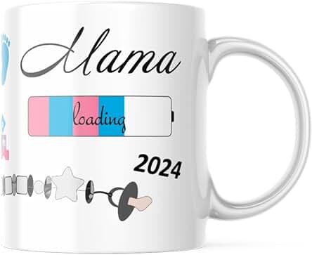 Geschenke-fabrik.de - Taza con Texto en Alemán - Mama Loading 2024 - Regalos para Futuras Madres/regalo para Embarazadas - Embarazo - Baby Loading - Taza de Regalo para Mamá 2024